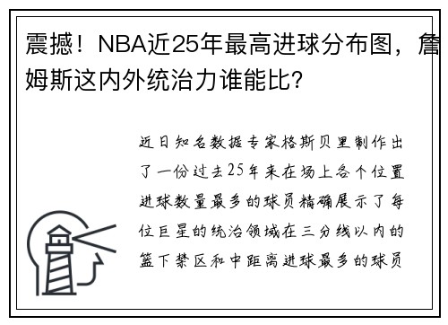 震撼！NBA近25年最高进球分布图，詹姆斯这内外统治力谁能比？